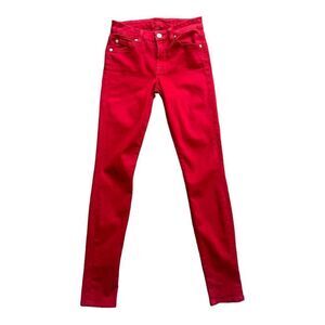 7 For All Mankind Red Skinny Jeans